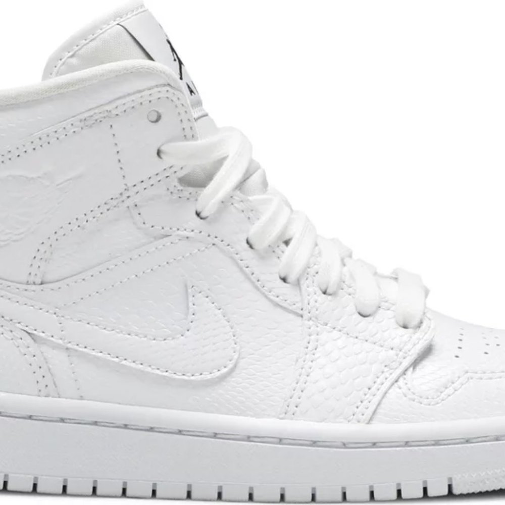 Nike Womens Jordan Mid 'White Snakeskin' Size 9 Used No box